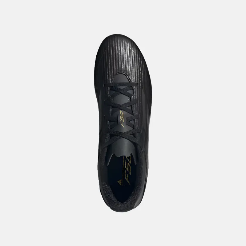 Adidas F50 Club Flexible Ground Unisex Football Shoes - Core Black/Iron Metallic/Gold Metallic