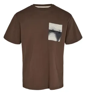 AKKIKKI JACQUARD POCKET TEE - Chocolate Brown