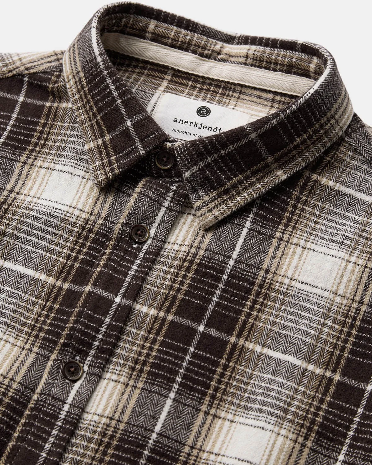 AKLEIF FLANNEL CHECK SHIRT - Chocolate Brown