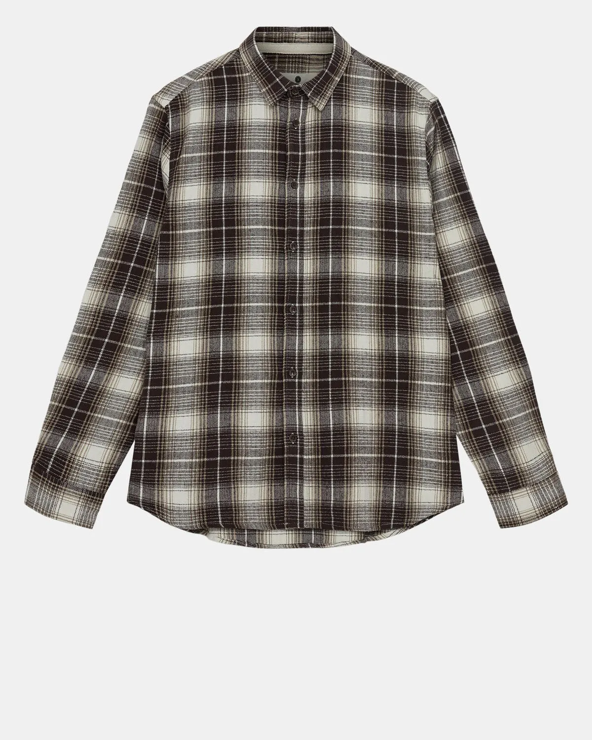 AKLEIF FLANNEL CHECK SHIRT - Chocolate Brown