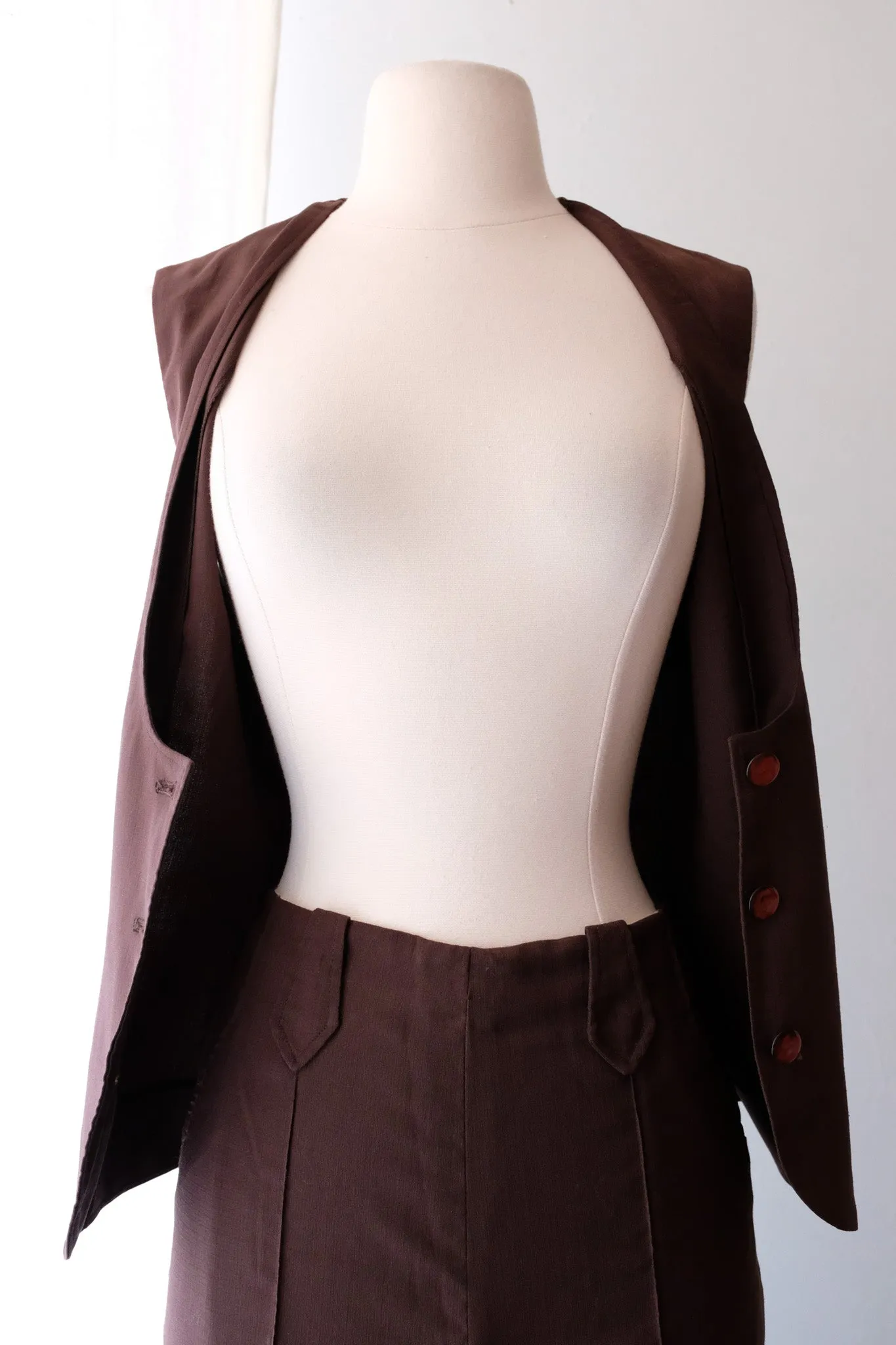 Awesome 1970's Chocolate Western Two-Piece Set / Sz M