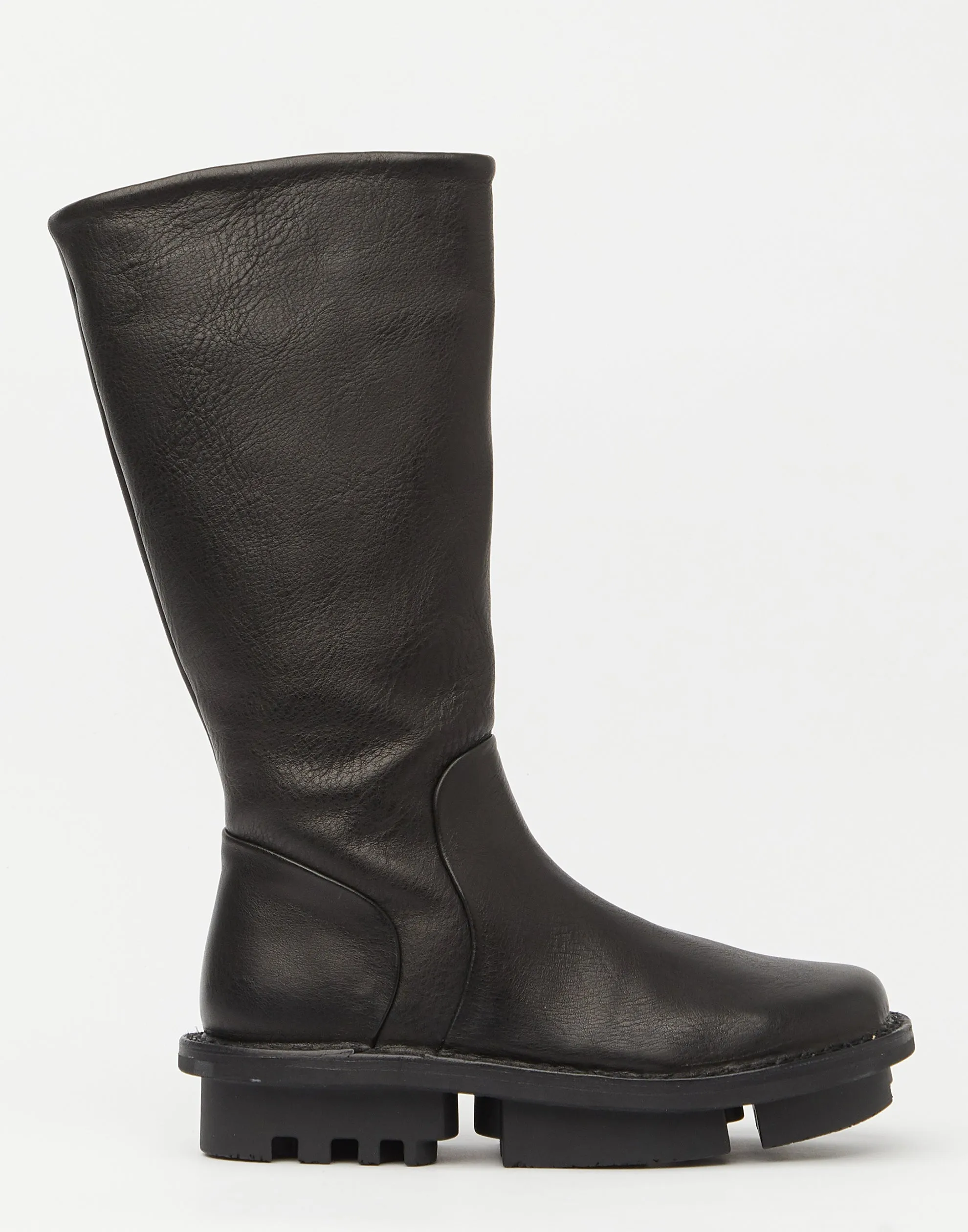 Black Leather Mid Height Sanft Boots