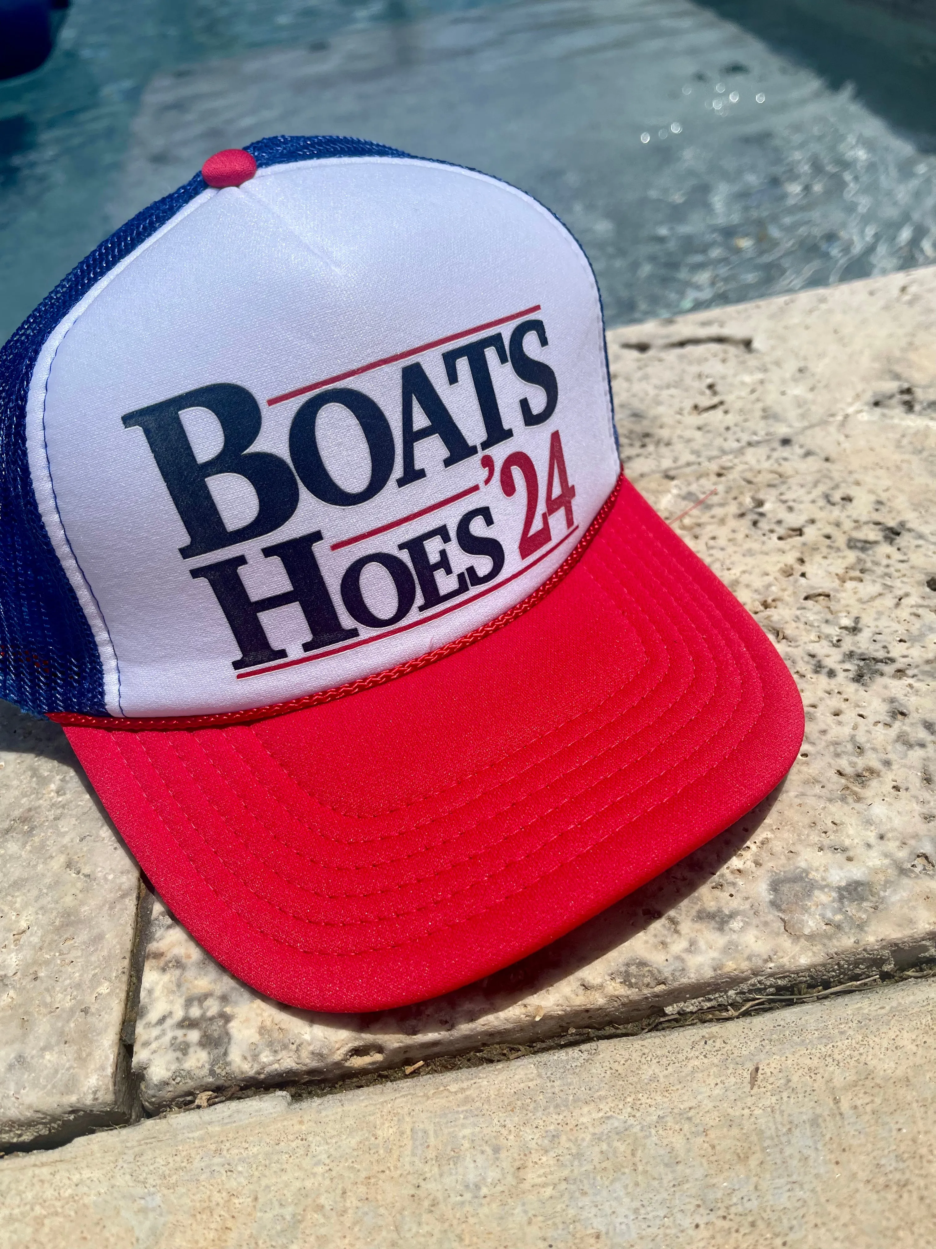 Boats Hoes 24 Funny Trucker Hat/ Mens Trucker Hats/ Funny Fathers Day Gift