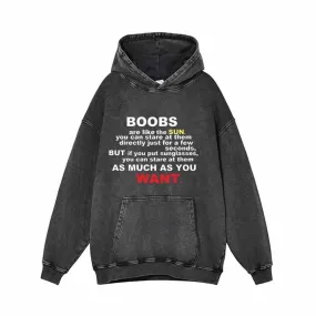 Boobs Are Like The Sun Vintage Washed Hoodie