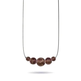 Chocolate | .925 Sterling Silver | Firefly Glass Infinity Clasp Necklace