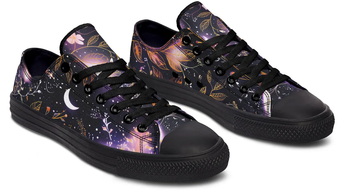 Cosmic Petals Low Tops - Classic Premium Canvas Shoes with Comfortable and Durable Soles