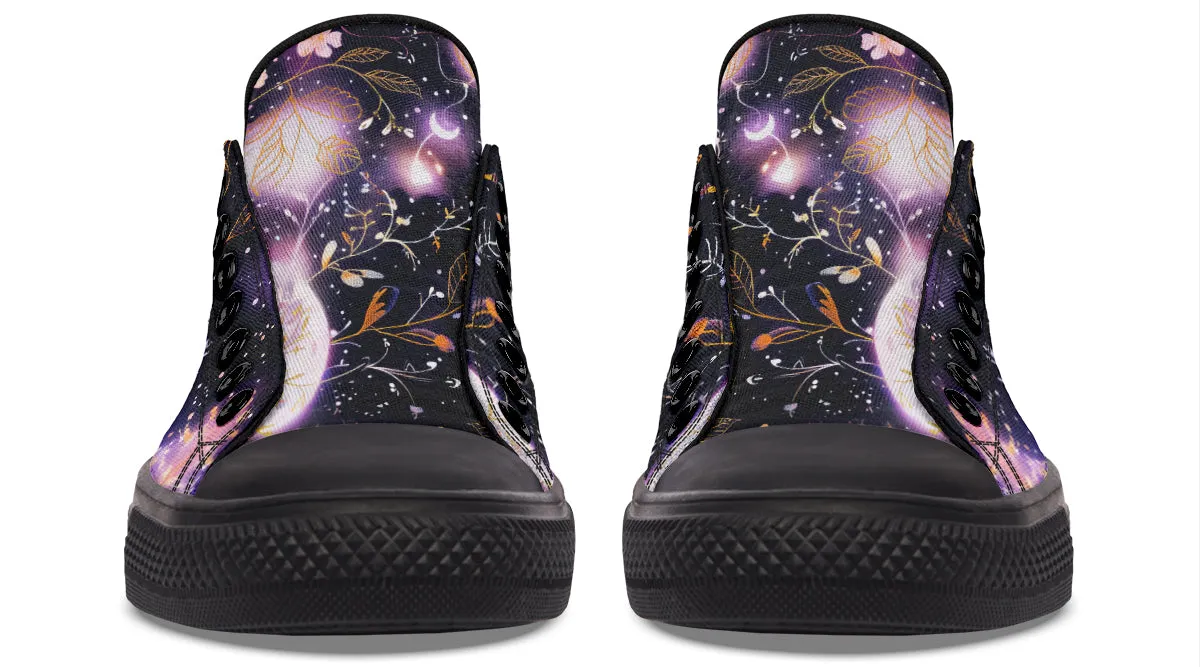 Cosmic Petals Low Tops - Classic Premium Canvas Shoes with Comfortable and Durable Soles