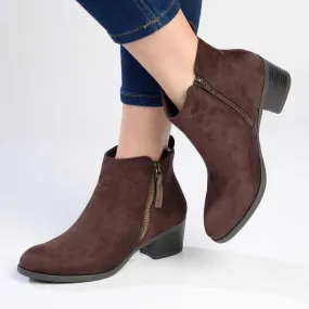 Madison Fay Gusset Side Zip Ankle Boot - Chocolate