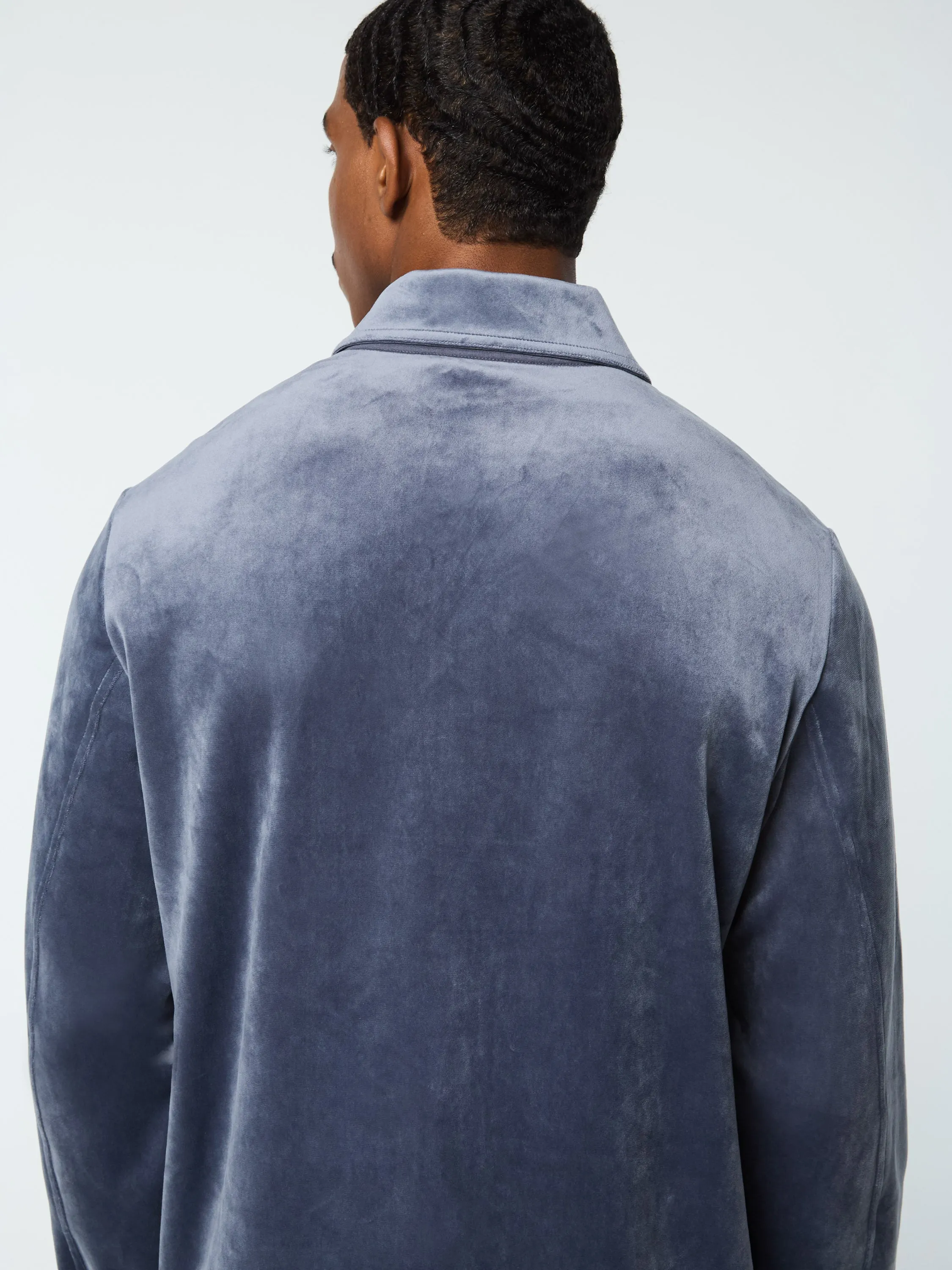 Maglia Velour Overshirt- Grisaille