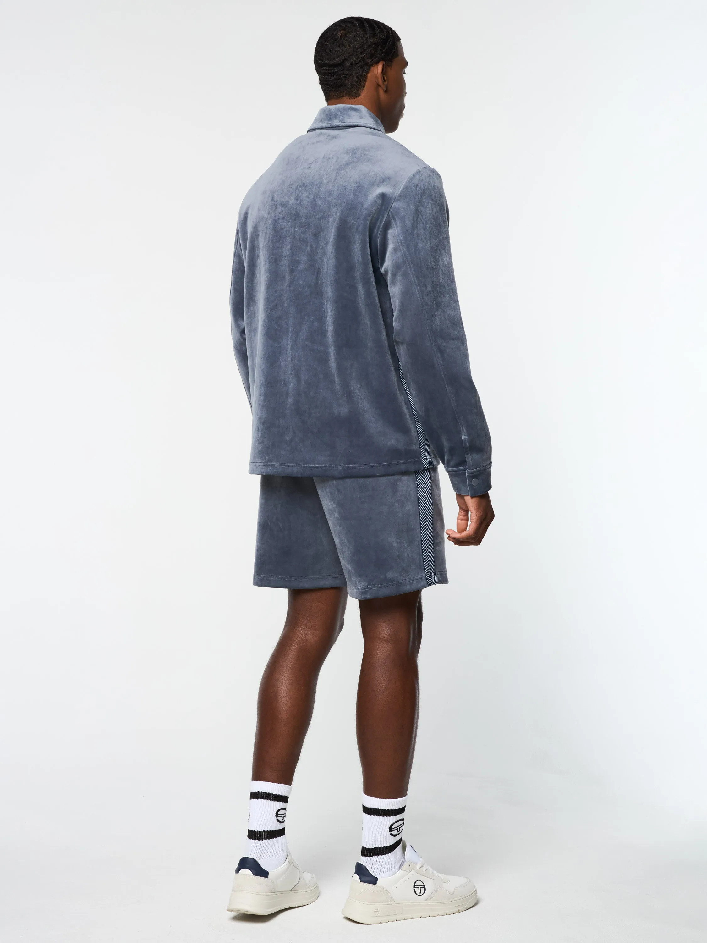 Maglia Velour Overshirt- Grisaille