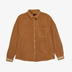 mens pleasures equator work l/s button up (camel)