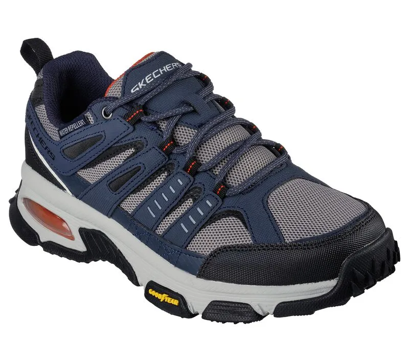 Men's Wide Fit Skechers 237214 Air Envoy Water Repellent outdoor Walking Trainers - Navy/Grey