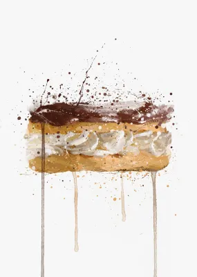 Patisserie Wall Art Print 'Chocolate Eclair'