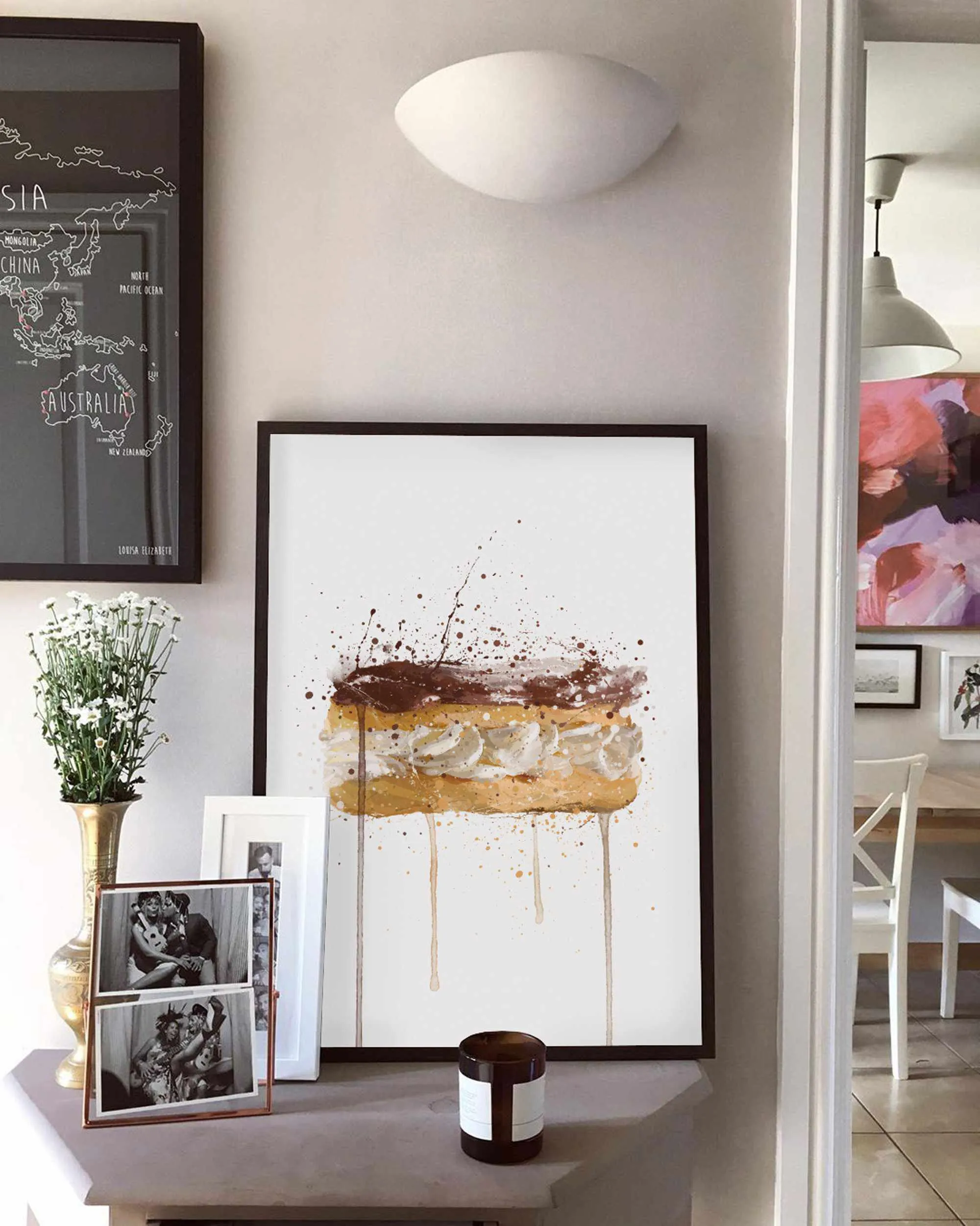 Patisserie Wall Art Print 'Chocolate Eclair'