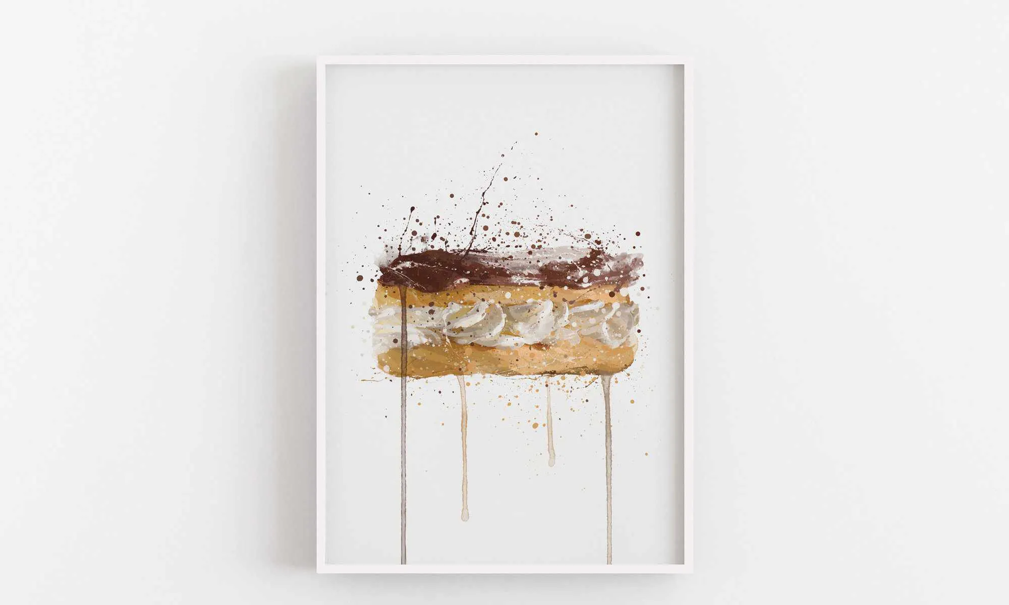 Patisserie Wall Art Print 'Chocolate Eclair'