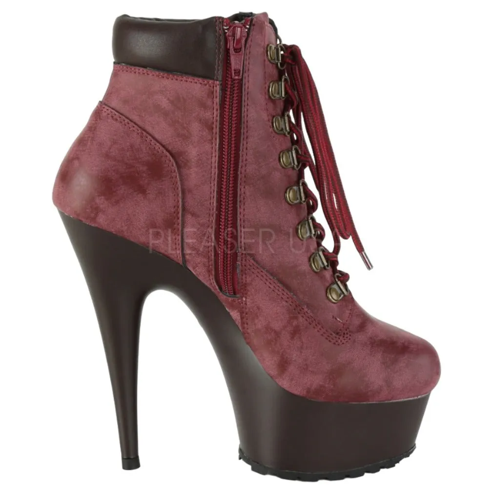 Pleaser DELIGHT 600TL 02 Boots Burgundy (UK5)