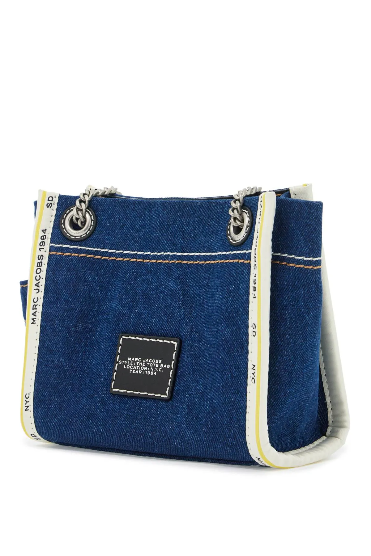 THE DENIM CHAIN CROSSBODY TOTE BAG