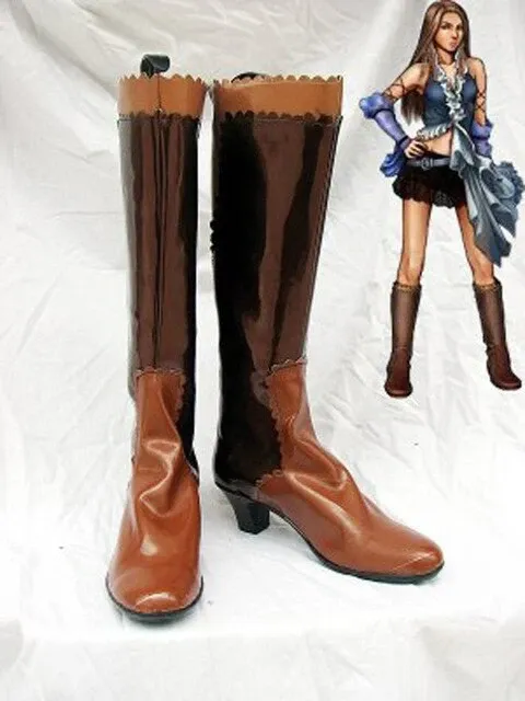 VeeGet VeeGet Final Fantasy XII Lenne Cosplay Boots Shoes Brown