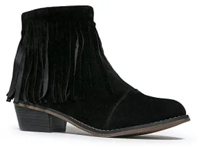 Women's Dorado-18 Suede Fringe Cap Toe Ankle Boots